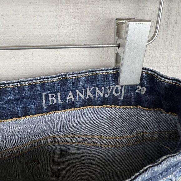 BlankNYC Shorts 29 Blue Patchwork Cutoff Mid Rise Denim Casual Cotton Blend - Picture 4 of 6